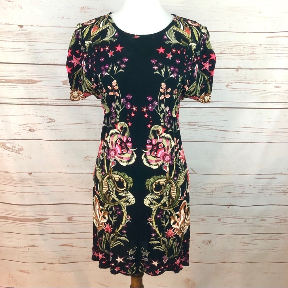 Roberto Cavalli Baroque Floral Galaxy Star Dress